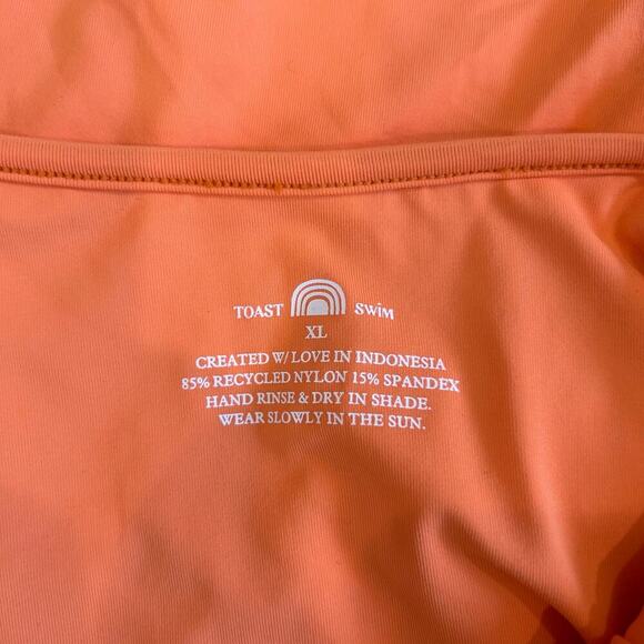 NWT Toast Swim Solid High Cut One-Piece Swimsuit Sherbert Swim Beach Size XL - Picture 6 of 6